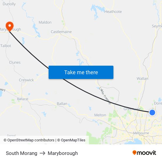 South Morang to Maryborough map