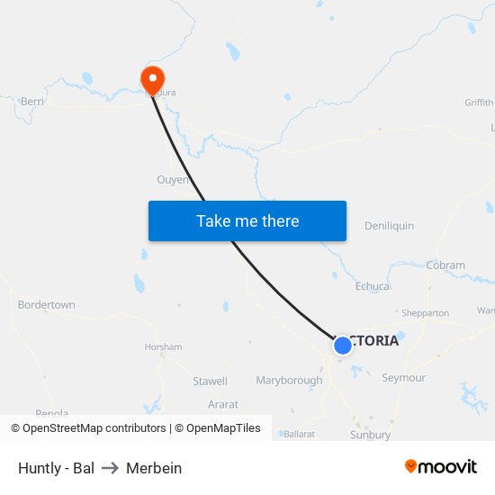 Huntly - Bal to Merbein map