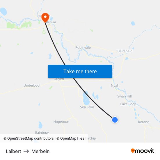 Lalbert to Merbein map