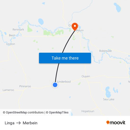 Linga to Merbein map