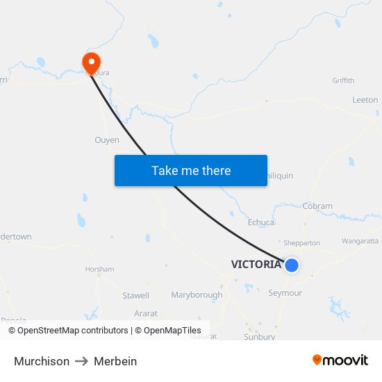 Murchison to Merbein map