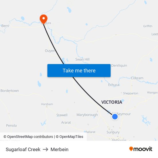 Sugarloaf Creek to Merbein map