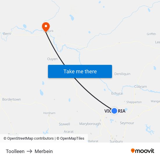 Toolleen to Merbein map