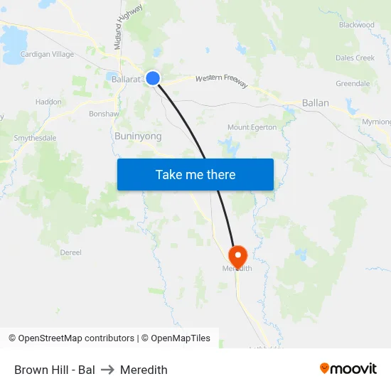 Brown Hill - Bal to Meredith map