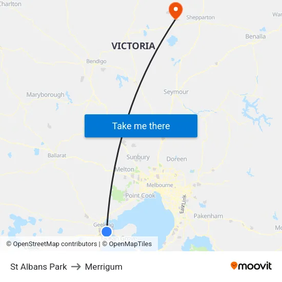 St Albans Park to Merrigum map