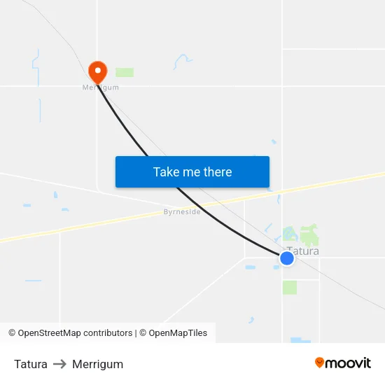 Tatura to Merrigum map