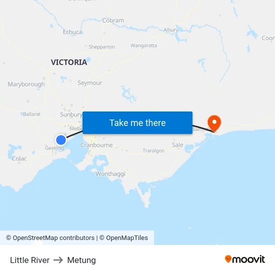 Little River to Metung map