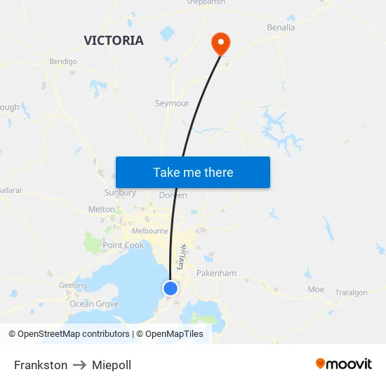 Frankston to Miepoll map