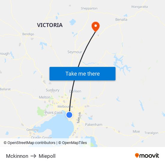 Mckinnon to Miepoll map