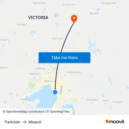 Parkdale to Miepoll map