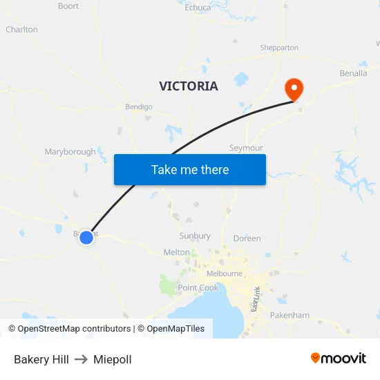 Bakery Hill to Miepoll map