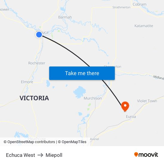 Echuca West to Miepoll map