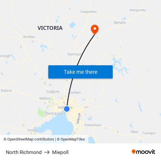 North Richmond to Miepoll map