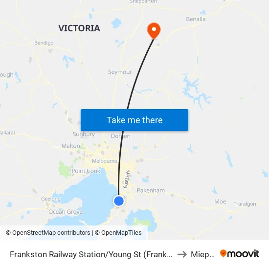 Frankston Railway Station/Young St to Miepoll map