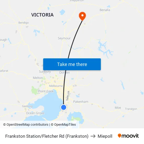 Frankston Railway Station/Fletcher Rd to Miepoll map