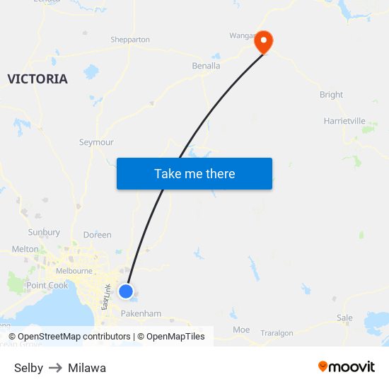 Selby to Milawa map