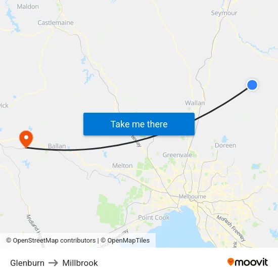 Glenburn to Millbrook map