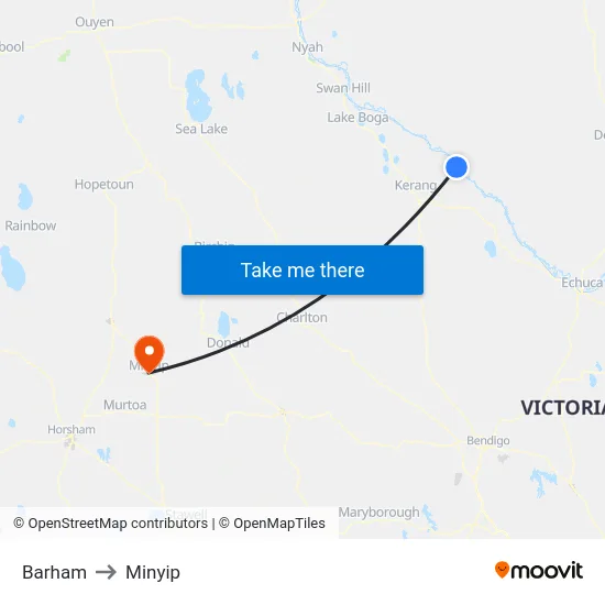 Barham to Minyip map