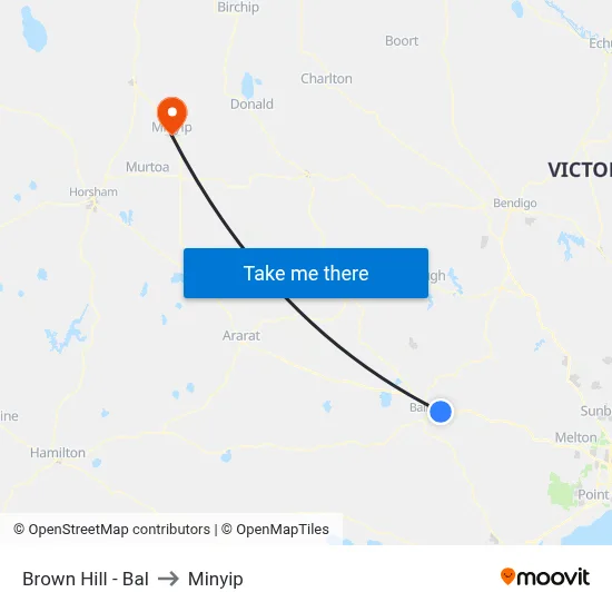 Brown Hill - Bal to Minyip map