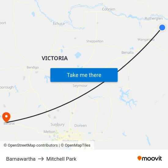 Barnawartha to Mitchell Park map