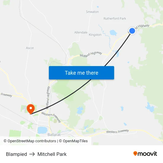Blampied to Mitchell Park map