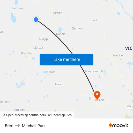 Brim to Mitchell Park map