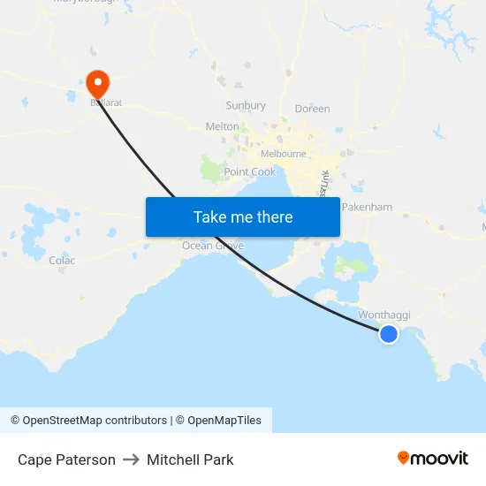 Cape Paterson to Mitchell Park map