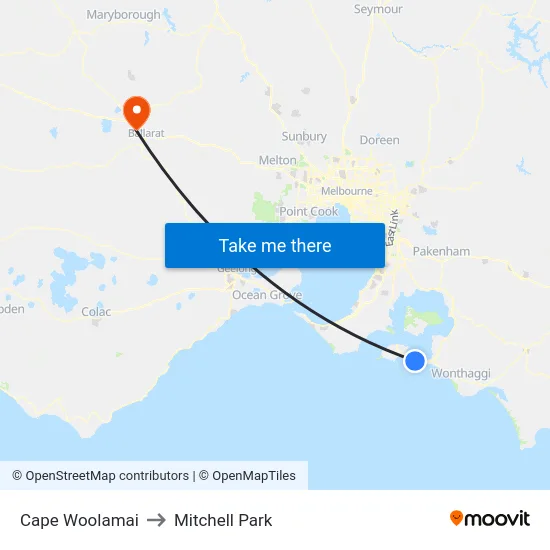 Cape Woolamai to Mitchell Park map