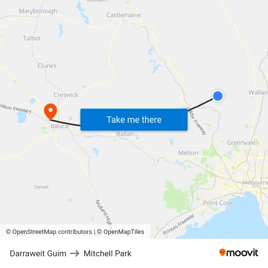 Darraweit Guim to Mitchell Park map