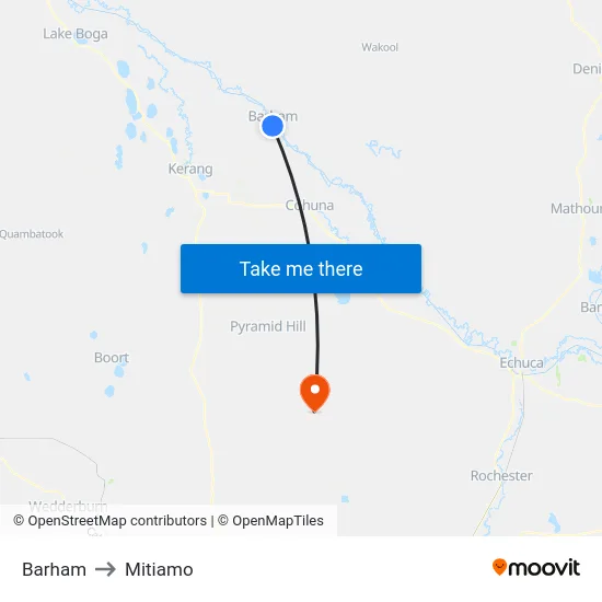 Barham to Mitiamo map