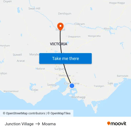 Junction Village to Moama map