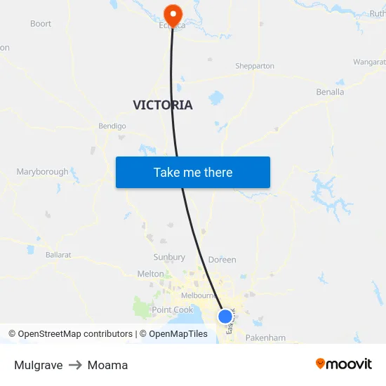Mulgrave to Moama map