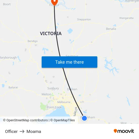 Officer to Moama map