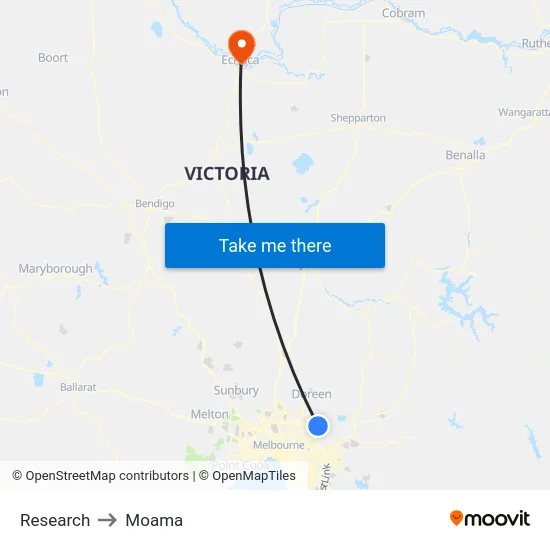Research to Moama map