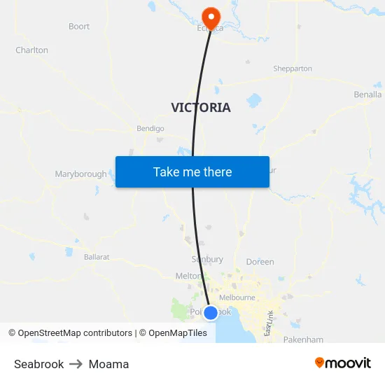Seabrook to Moama map