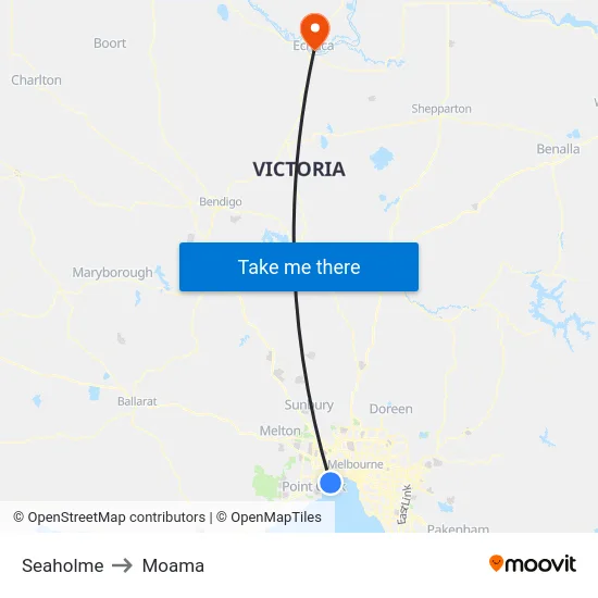 Seaholme to Moama map