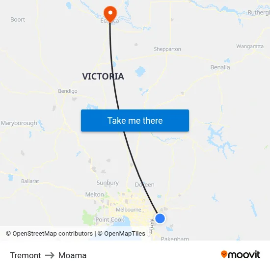 Tremont to Moama map
