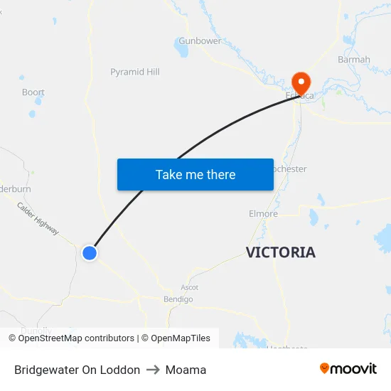 Bridgewater On Loddon to Moama map