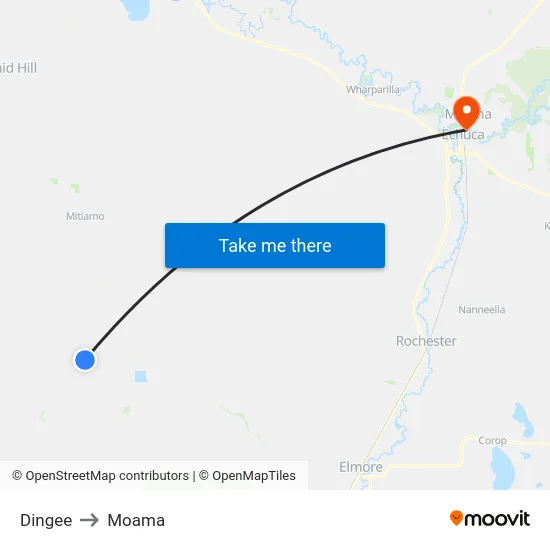 Dingee to Moama map