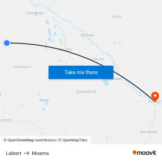 Lalbert to Moama map