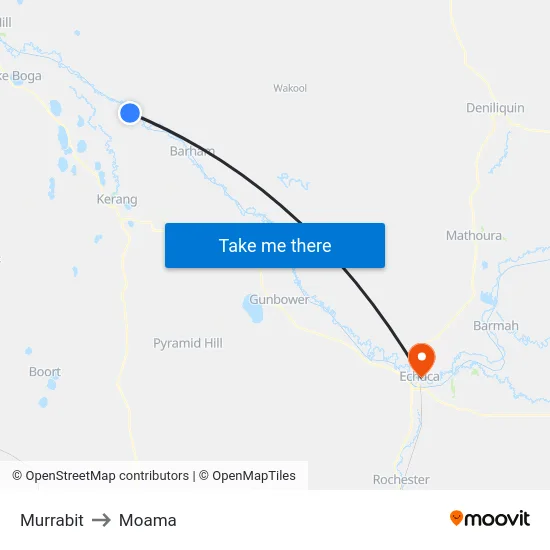Murrabit to Moama map