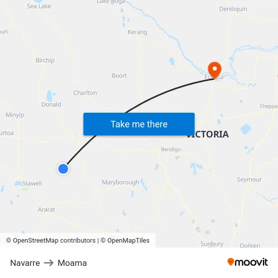 Navarre to Moama map
