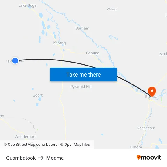 Quambatook to Moama map