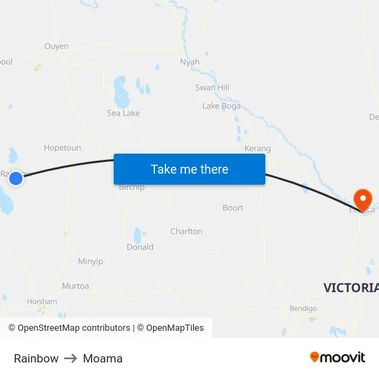 Rainbow to Moama map