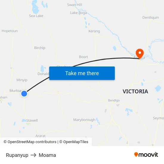 Rupanyup to Moama map