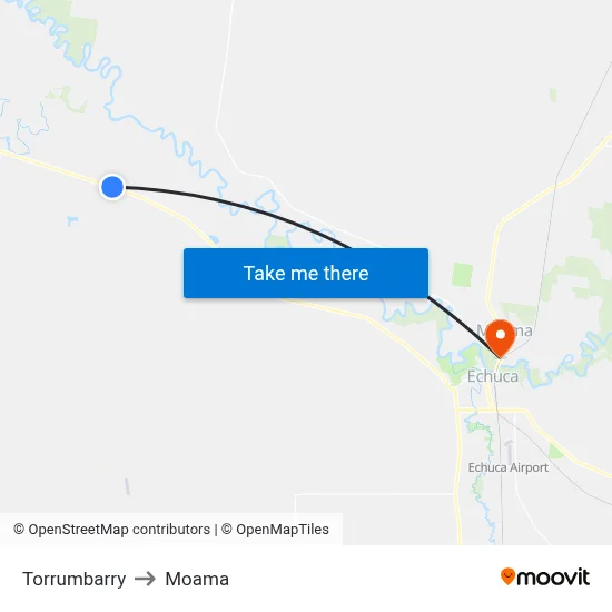 Torrumbarry to Moama map