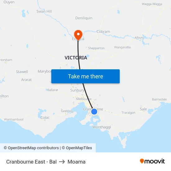 Cranbourne East - Bal to Moama map