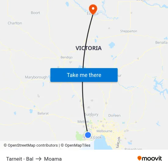 Tarneit - Bal to Moama map