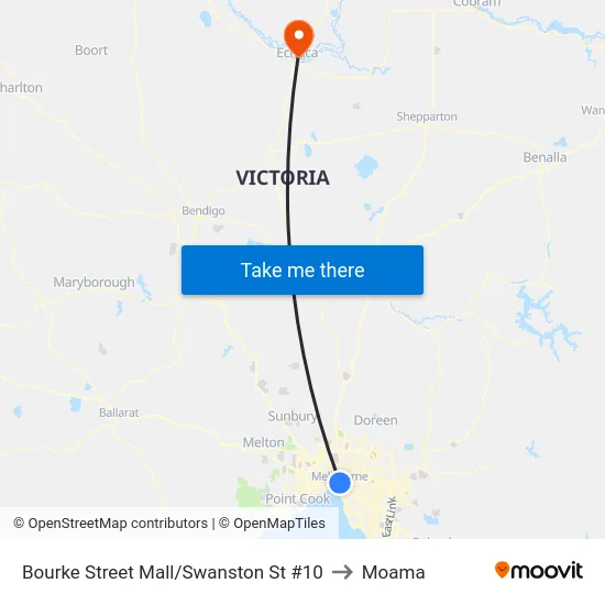 Bourke Street Mall/Swanston St #10 to Moama map