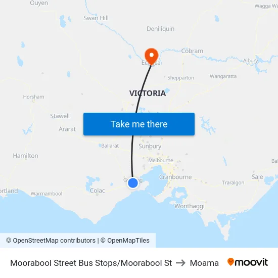 Moorabool Street Bus Stops/Moorabool St to Moama map